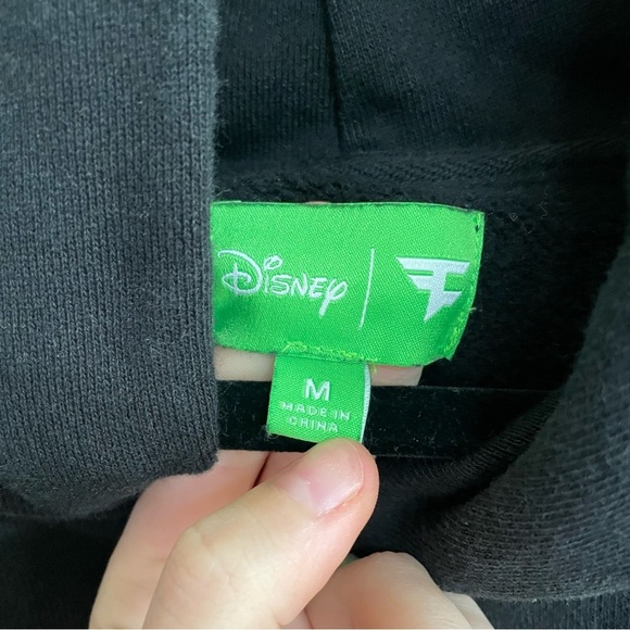 Disney x Faze Mickey Mouse on the Grid Hoodie Black Neon Green Unisex Jacket M - Picture 6 of 11